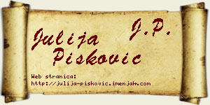 Julija Pisković vizit kartica